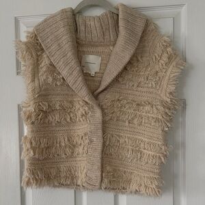 Womens Anthropologie XS/S Cream Knit Vest